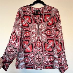 Red paisley boho top